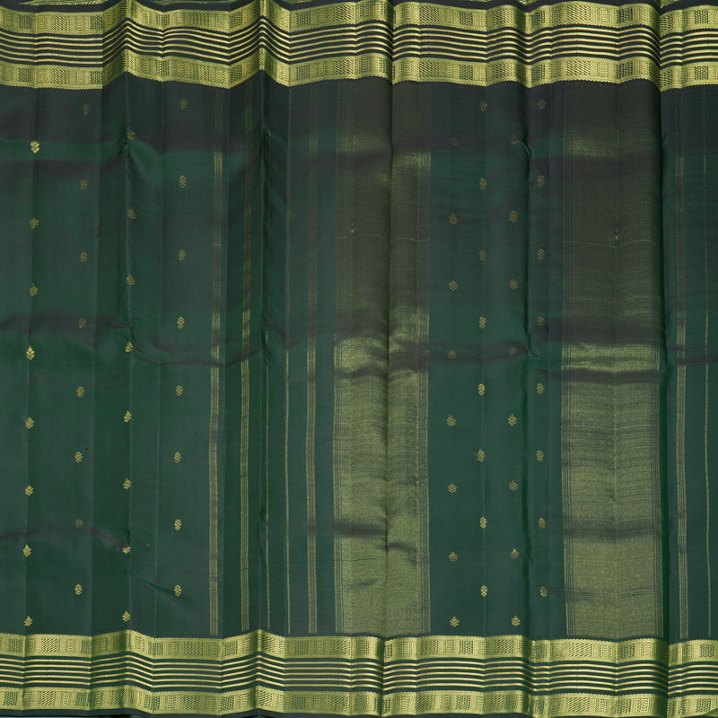 Hayagrivas Handloom Bottle Green Kanjivaram Silk Saree KBF969I6-1