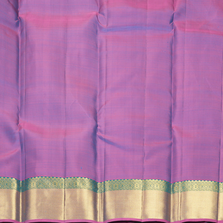 Hayagrivas Handloom Sky Blue Kanjivaram Silk Saree with Purple Border KBF969I6-2