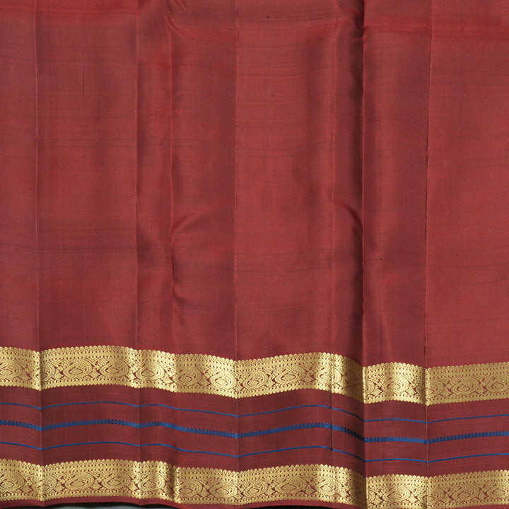 Hayagrivas Handloom Burgundy Kanjivaram Silk Saree with Brown Border KBF969I6-6