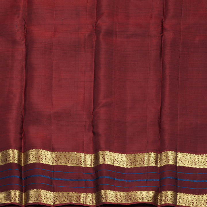 Hayagrivas Handloom Black Kanjivaram Silk Saree with Dark Maroon Border KBF969I6-7