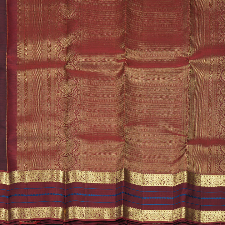Hayagrivas Handloom Black Kanjivaram Silk Saree with Dark Maroon Border KBF969I6-7