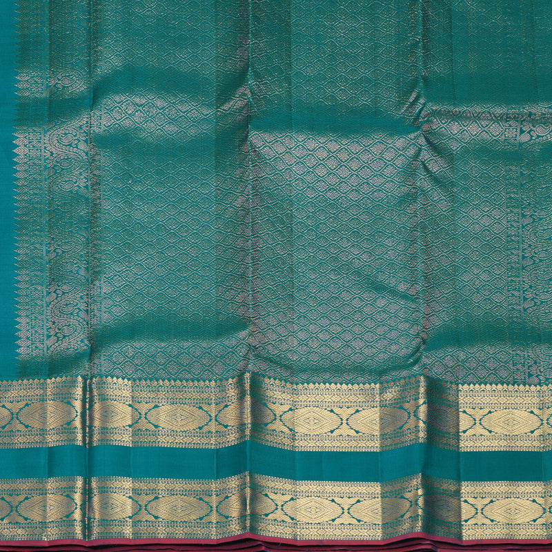 Hayagrivas Handloom Ramar Green Kanjivaram Silk Saree KBF969I7-1
