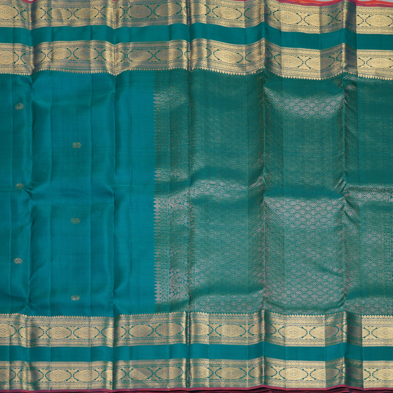Hayagrivas Handloom Ramar Green Kanjivaram Silk Saree KBF969I7-1