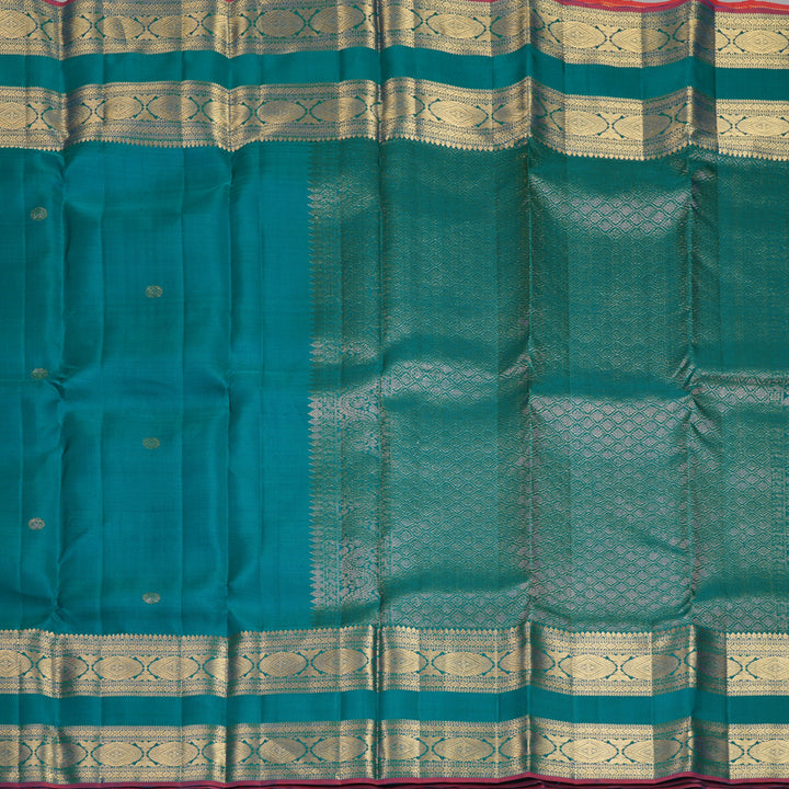 Hayagrivas Handloom Ramar Green Kanjivaram Silk Saree KBF969I7-1
