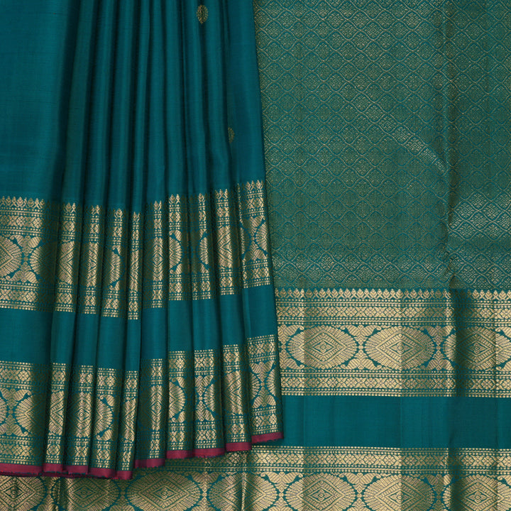 Hayagrivas Handloom Ramar Green Kanjivaram Silk Saree KBF969I7-1