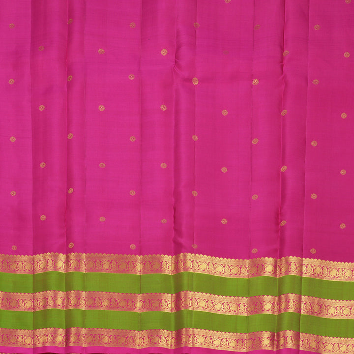 Hayagrivas Handloom Purple Kanjivaram Silk Saree with Pink &amp; Manthalir Border KBF969I7-11