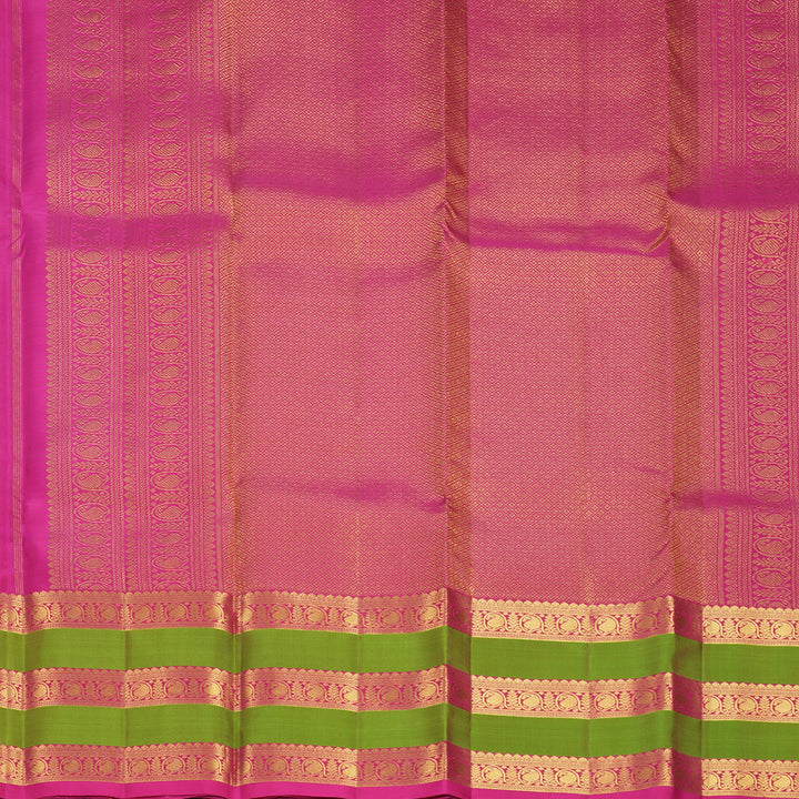 Hayagrivas Handloom Purple Kanjivaram Silk Saree with Pink &amp; Manthalir Border KBF969I7-11