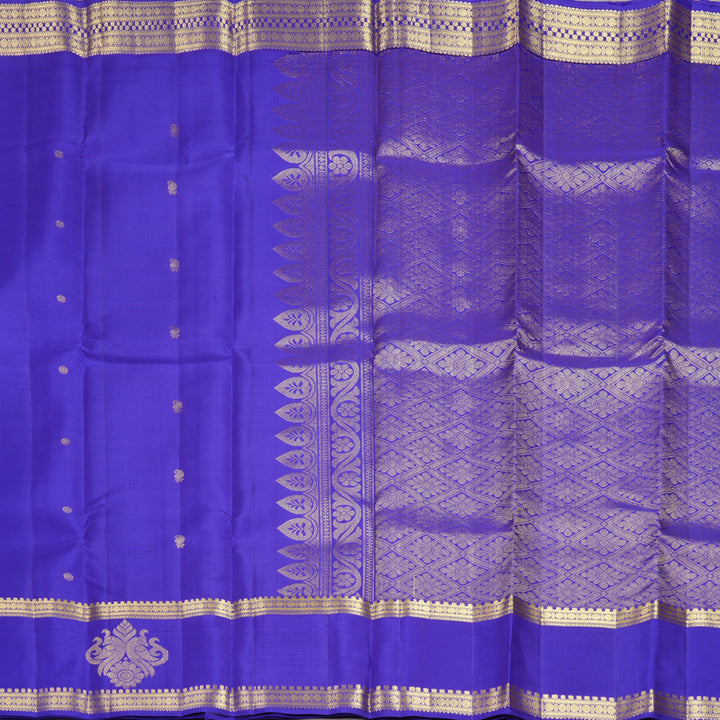 Hayagrivas Handloom MS Blue Kanjivaram Silk Saree KBF969I7-3