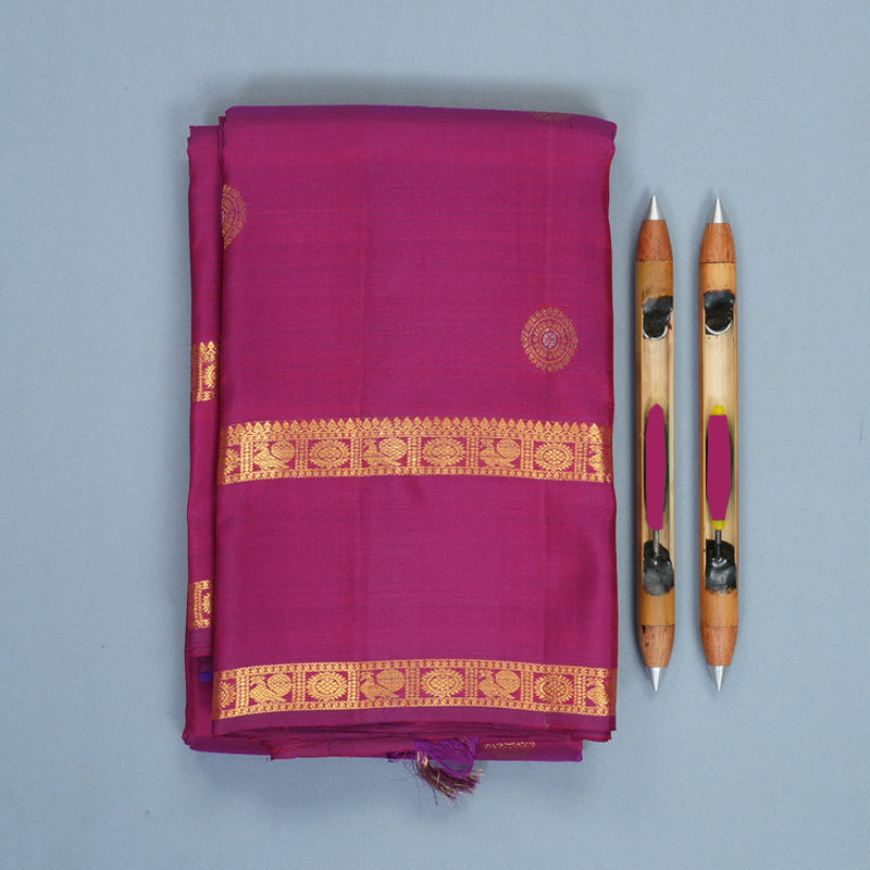 Hayagrivas Handloom Magenta Kanjivaram Silk Saree KBF969I7-5