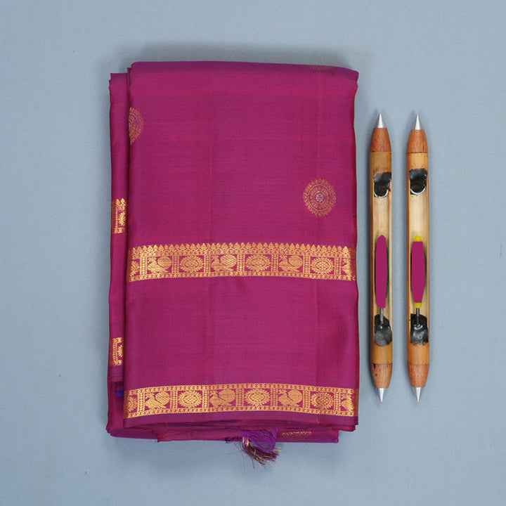Hayagrivas Handloom Magenta Kanjivaram Silk Saree KBF969I7-5