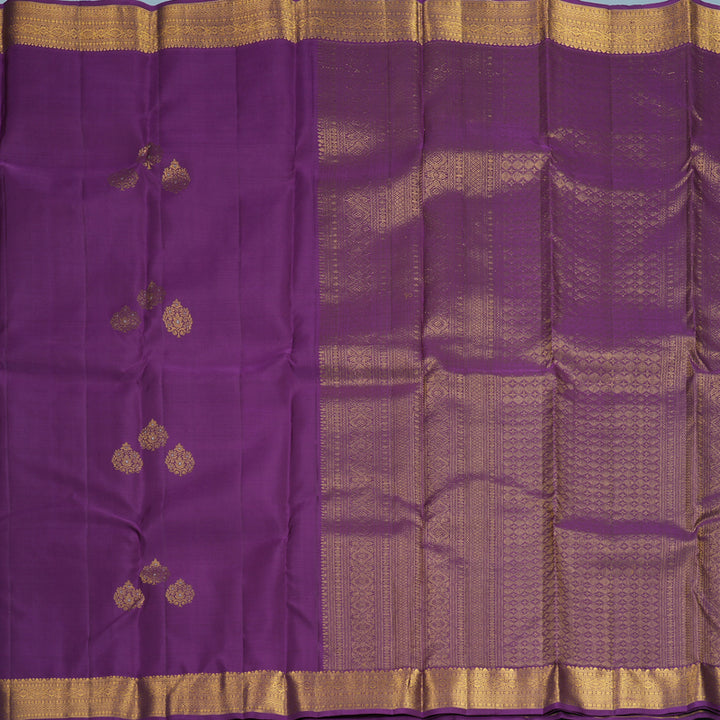 Hayagrivas Handloom Purple Kanjivaram Silk Saree KBF969I8-3