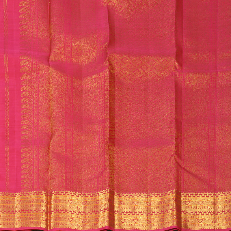 Hayagrivas Handloom Rani Pink Kanjivaram Silk Saree KBF969I8-4