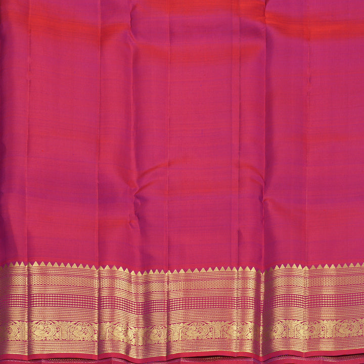 Hayagrivas Handloom Purple Kanjivaram Silk Saree with Rusty Red Border KBF969I9-1