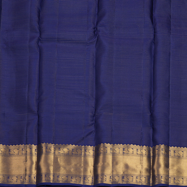 Hayagrivas Handloom Navy Blue Kanjivaram Silk Saree KBF969I9-5