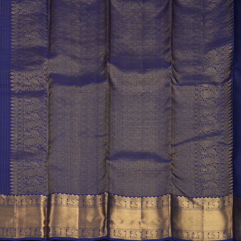 Hayagrivas Handloom Navy Blue Kanjivaram Silk Saree KBF969I9-5