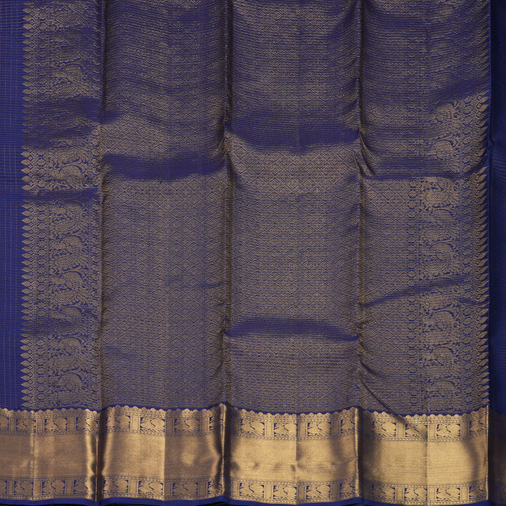 Hayagrivas Handloom Navy Blue Kanjivaram Silk Saree KBF969I9-5