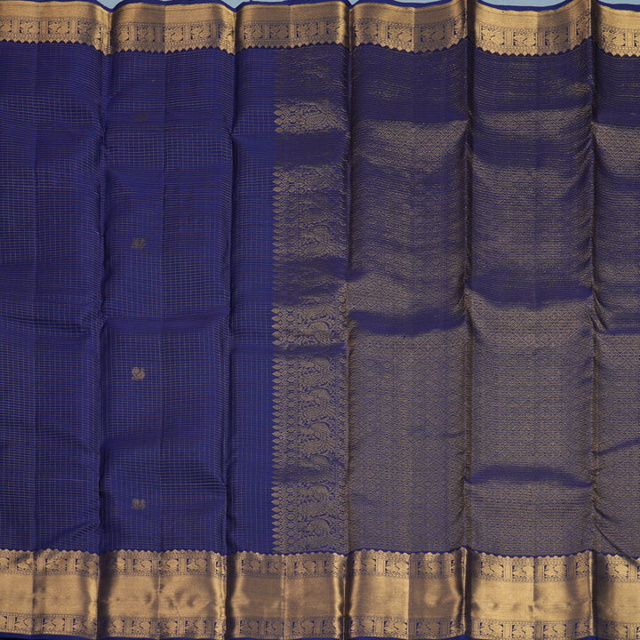 Hayagrivas Handloom Navy Blue Kanjivaram Silk Saree KBF969I9-5