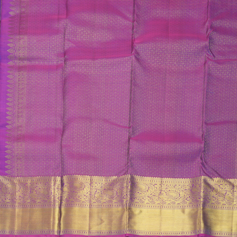 Hayagrivas Handloom Royal Blue Kanjivaram Silk Saree with Purple Border KBF969I9-6