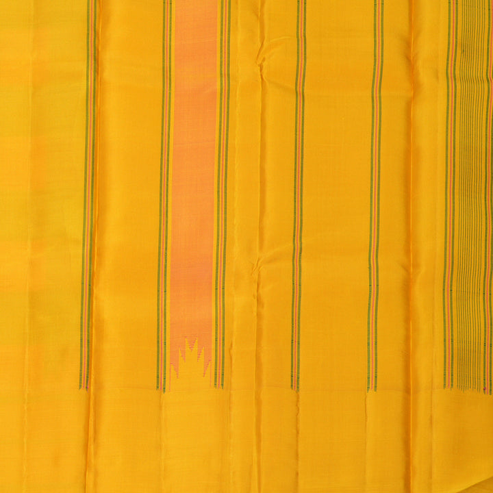 Hayagrivas Handloom Multicolour Checks Kanjivaram Silk Saree with Mustard Yellow Border KBF970I2-2