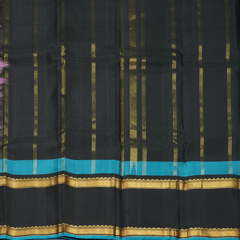 Hayagrivas Handloom Rose Pink Kanjivaram Silk Saree with Black Border KBF970I3-1