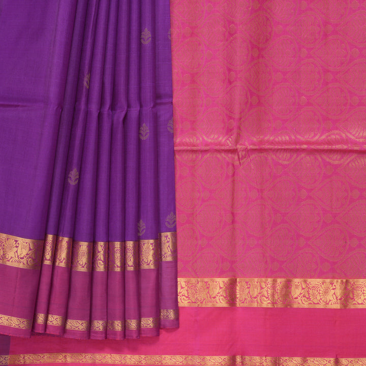 Hayagrivas Purple Handloom Soft Silk Saree KBF971I2-10