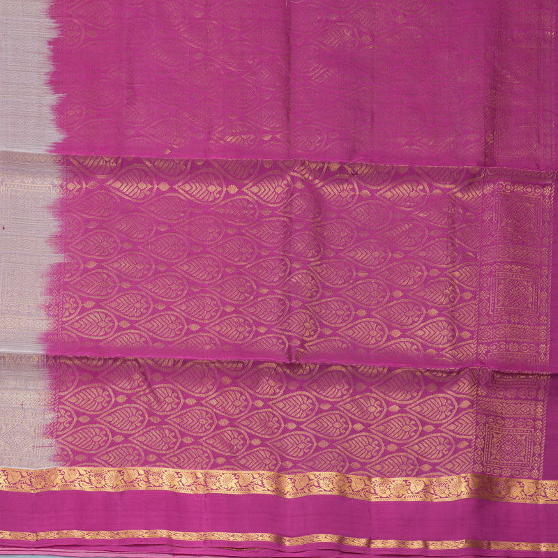 Hayagrivas Half-White Handloom Soft Silk Saree KBF971I2-18
