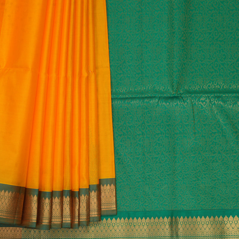 Hayagrivas Mambazham Orange Handloom Soft Silk Saree KBF971I2-7