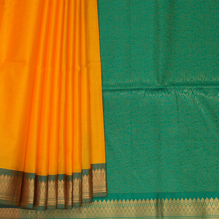Hayagrivas Mambazham Orange Handloom Soft Silk Saree KBF971I2-7