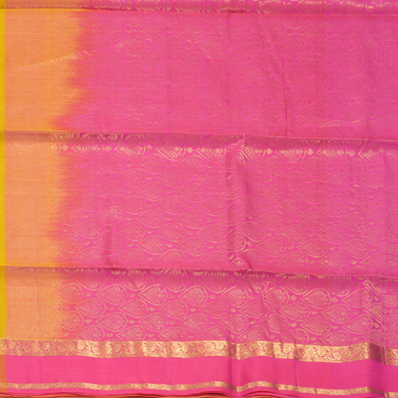 Hayagrivas Lemon Yellow Handloom Soft Silk Saree KBF971I2-8
