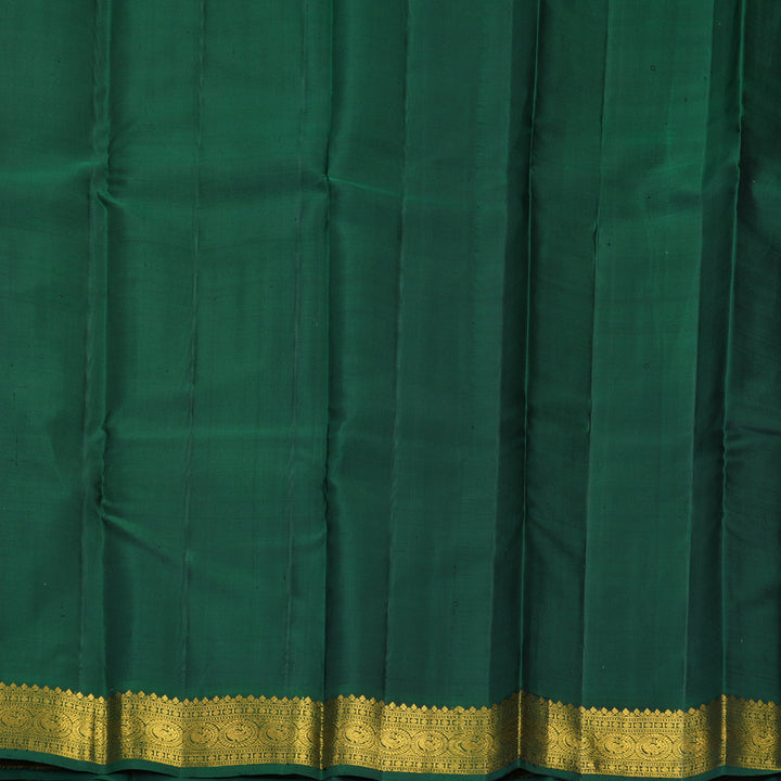 Hayagrivas Handloom Kum Kum Maroon Kanjivaram Silk Saree with Bottle Green Border KBF973I3-1