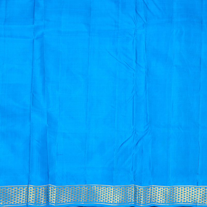 Hayagrivas Handloom Navy Blue Ten Yards Silk Saree KBF974I6-3
