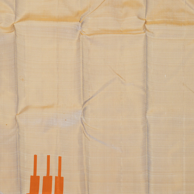 Hayagrivas Handloom Beige Kanjivaram Silk Saree with Ganga Jamuna Border KBF976I10-1