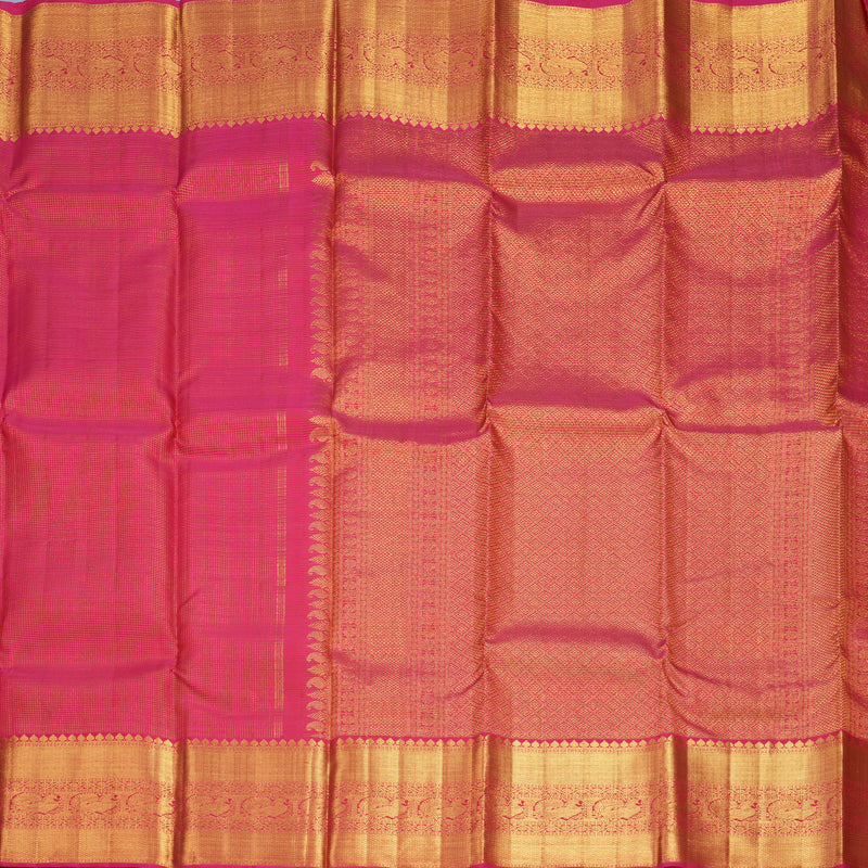 Hayagrivas Handloom Rani Pink Kanjivaram Silk Saree KBF976I2-1