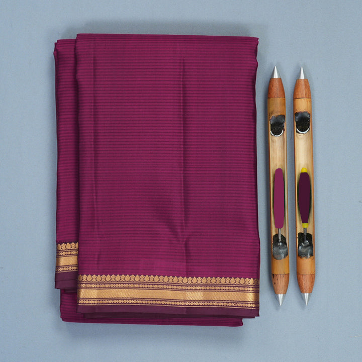 Hayagrivas Handloom Vadamalli Purple Kanjivaram Silk Saree with Plum Purple Border KBF977I1-10