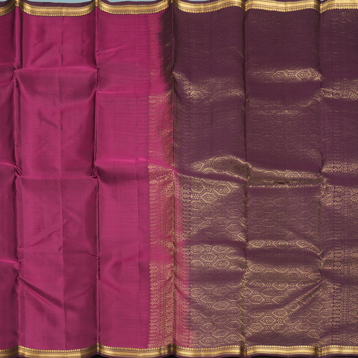 Hayagrivas Handloom Vadamalli Purple Kanjivaram Silk Saree with Plum Purple Border KBF977I1-10