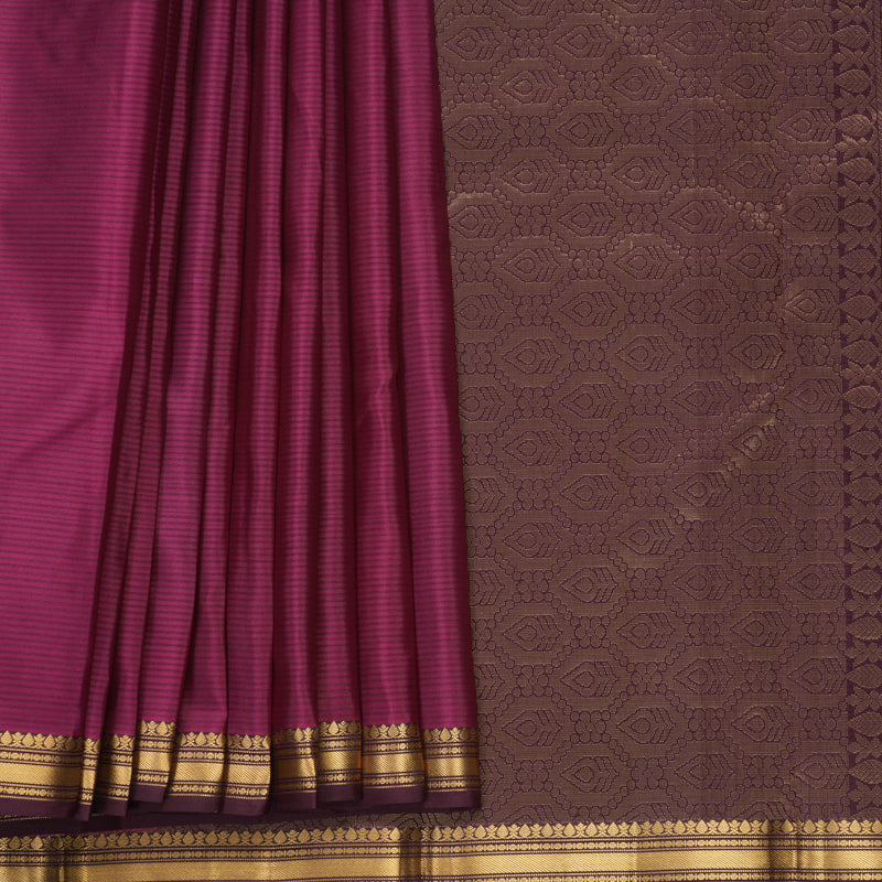 Hayagrivas Handloom Vadamalli Purple Kanjivaram Silk Saree with Plum Purple Border KBF977I1-10