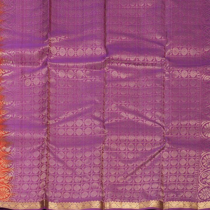 Hayagrivas Handloom Red Kanjivaram Silk Saree with Purple Border KBF977I1-11