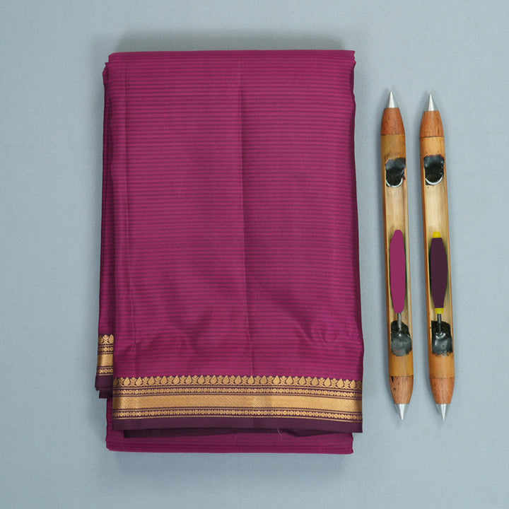 Hayagrivas Handloom Vadamalli Purple Kanjivaram Silk Saree with Plum Purple Border KBF977I1-9