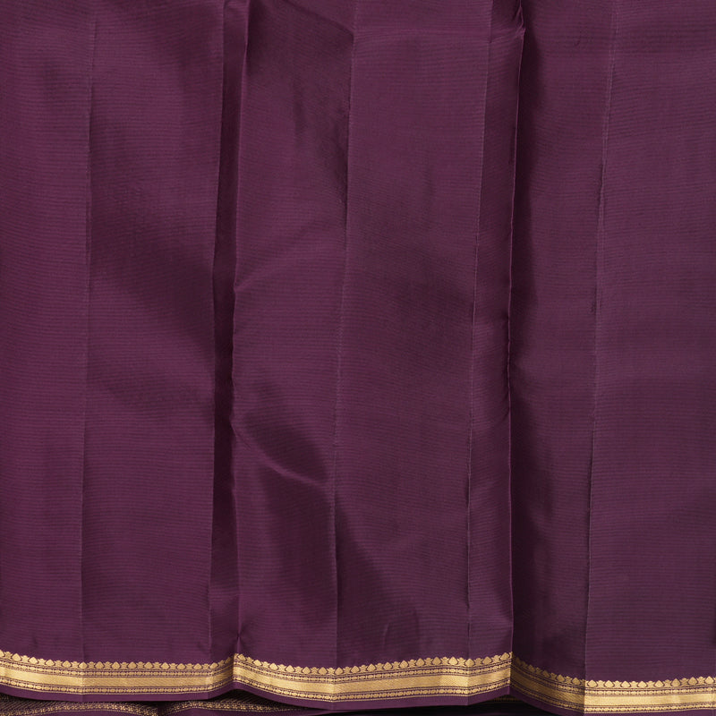 Hayagrivas Handloom Vadamalli Purple Kanjivaram Silk Saree with Plum Purple Border KBF977I1-9