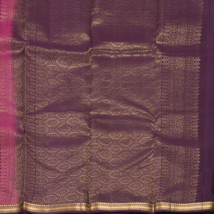 Hayagrivas Handloom Vadamalli Purple Kanjivaram Silk Saree with Plum Purple Border KBF977I1-9