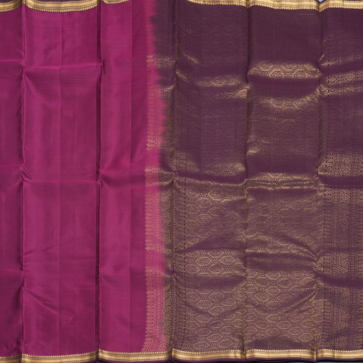 Hayagrivas Handloom Vadamalli Purple Kanjivaram Silk Saree with Plum Purple Border KBF977I1-9