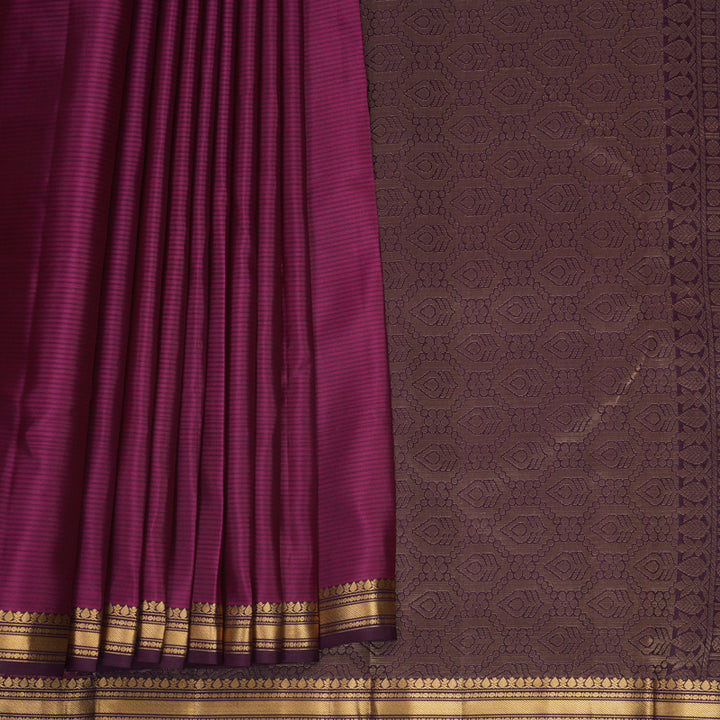 Hayagrivas Handloom Vadamalli Purple Kanjivaram Silk Saree with Plum Purple Border KBF977I1-9