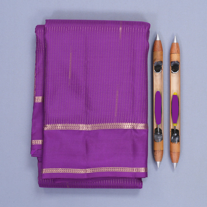 Hayagrivas Handloom Purple Kanjivaram Silk Saree KBF977I10-1
