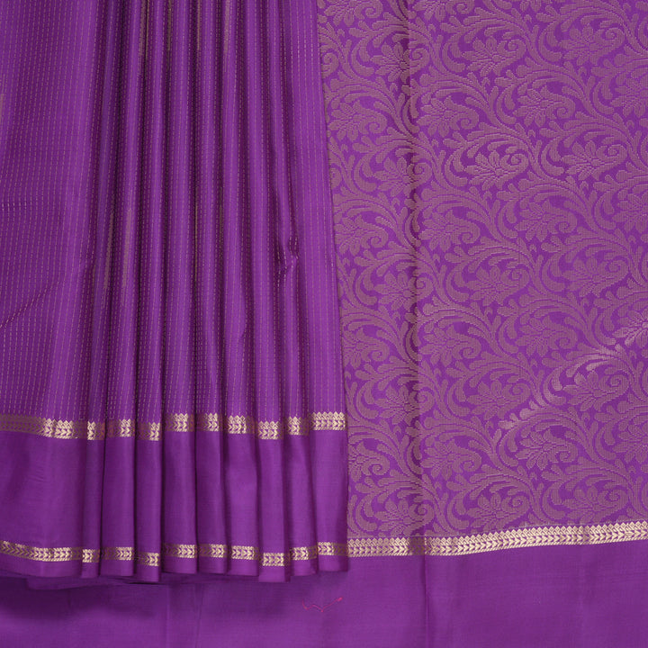 Hayagrivas Handloom Purple Kanjivaram Silk Saree KBF977I10-1