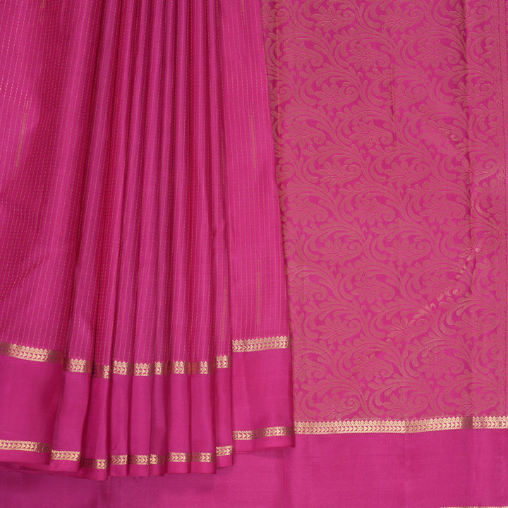 Hayagrivas Handloom Rani Pink Kanjivaram Silk Saree KBF977I10-2