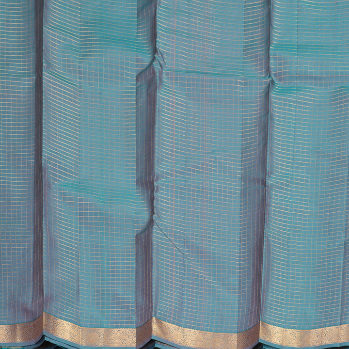 Hayagrivas Handloom Lotus Pink Kanjivaram Silk Saree with Blue-Purple Border KBF977I11-3