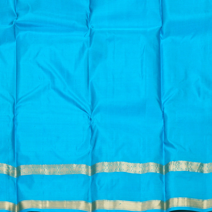 Hayagrivas Handloom Sky Blue Kanjivaram Silk Saree KBF977I13-2