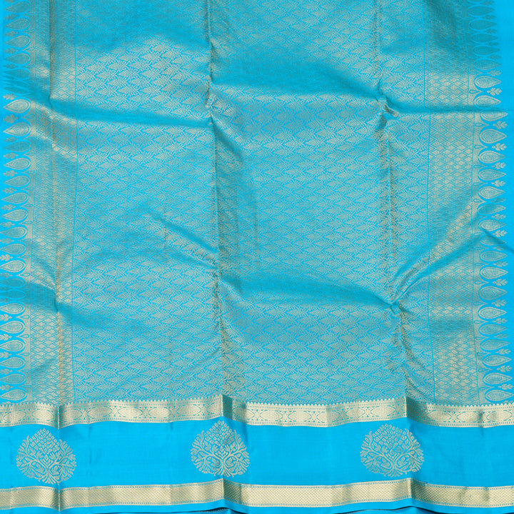 Hayagrivas Handloom Sky Blue Kanjivaram Silk Saree KBF977I13-2