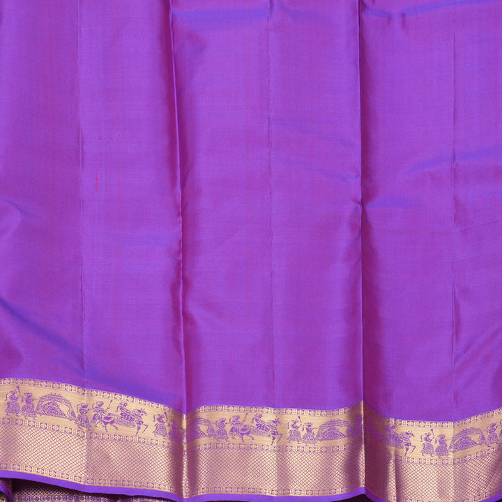 Hayagrivas Handloom Pink Kanjivaram Silk Saree with Purple Border KBF977I13-9