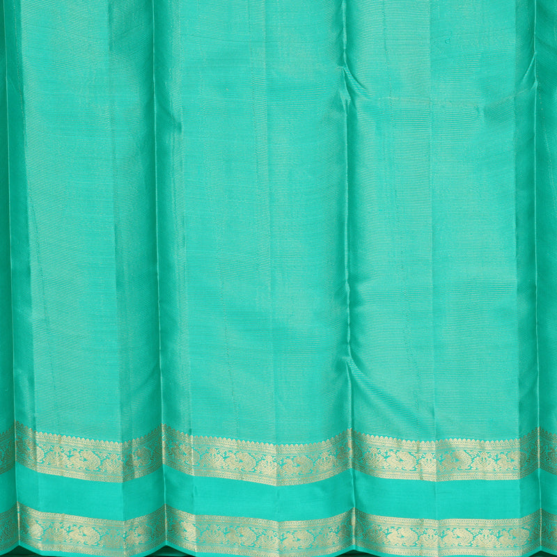 Hayagrivas Handloom Bright Teal Kanjivaram Silk Saree KBF977I14-1